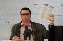 Capriles: Rodríguez Zapatero se equivoca al decir que hay es...