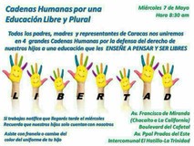 Se realizarán en Caracas cuatro Cadenas Humanas por una educ...