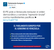 Parlamento Europeo pidió al gobierno de Venezuela restaurar ...