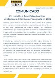 Comunicado en respaldo a Juan Pablo Guanipa: Unidad para el ...