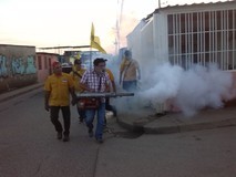 PJ se hace responsable de todos fumigando sectores de Barina...