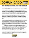 Comunicado de Primero Justicia ante repunte de casos de Covi...