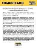 Comunicado ante violación de los derechos políticos de Richa...